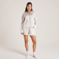 Lounge Underwear Pyjamasbyxor | Pyjamasset<Bow Pyjamashorts i Satin - Pärla