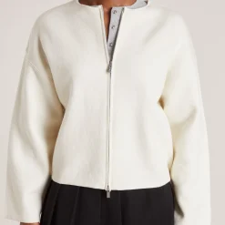 Lounge Underwear Tröjor & Koftor | Kavajer<Cardigan med Dragkedja - Creme