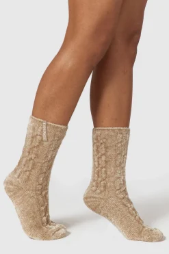 Lounge Underwear Strumpor Och Accessoarer | Accessoarer<Chenille Stickade Strumpor - Minkfärg