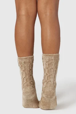 Lounge Underwear Strumpor Och Accessoarer | Accessoarer<Chenille Stickade Strumpor - Minkfärg