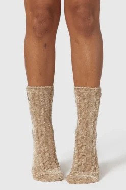 Lounge Underwear Strumpor Och Accessoarer | Accessoarer<Chenille Stickade Strumpor - Minkfärg