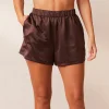 Lounge Underwear Pyjamasset | Pyjamasbyxor<Classic Satin Pyjamashorts - Choklad