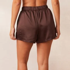 Lounge Underwear Pyjamasset | Pyjamasbyxor<Classic Satin Pyjamashorts - Choklad