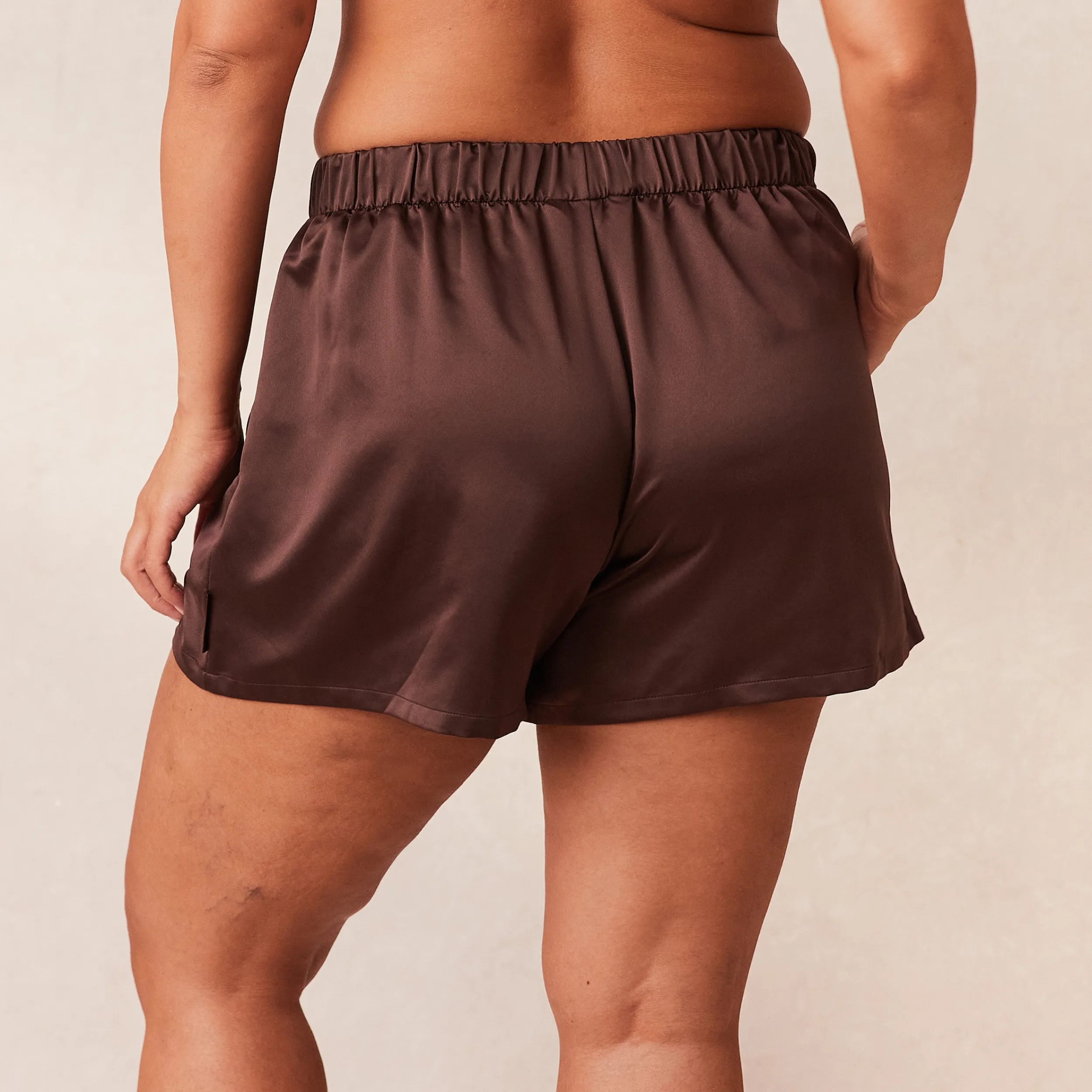 Lounge Underwear Pyjamasset | Pyjamasbyxor<Classic Satin Pyjamashorts - Choklad