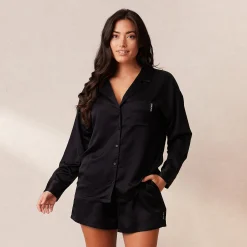 Lounge Underwear Pyjamastoppar<Classic Satin Pyjamaskjorta - Svart