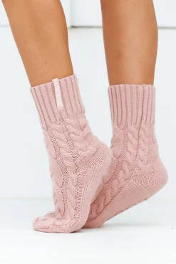 Lounge Underwear Nattkläder<Cosy Stickade Strumpor - Rosa