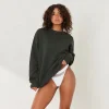 Lounge Underwear Huvtröjor Och Tröjor<Essential Rundhalsad Tröja - Tallgrön