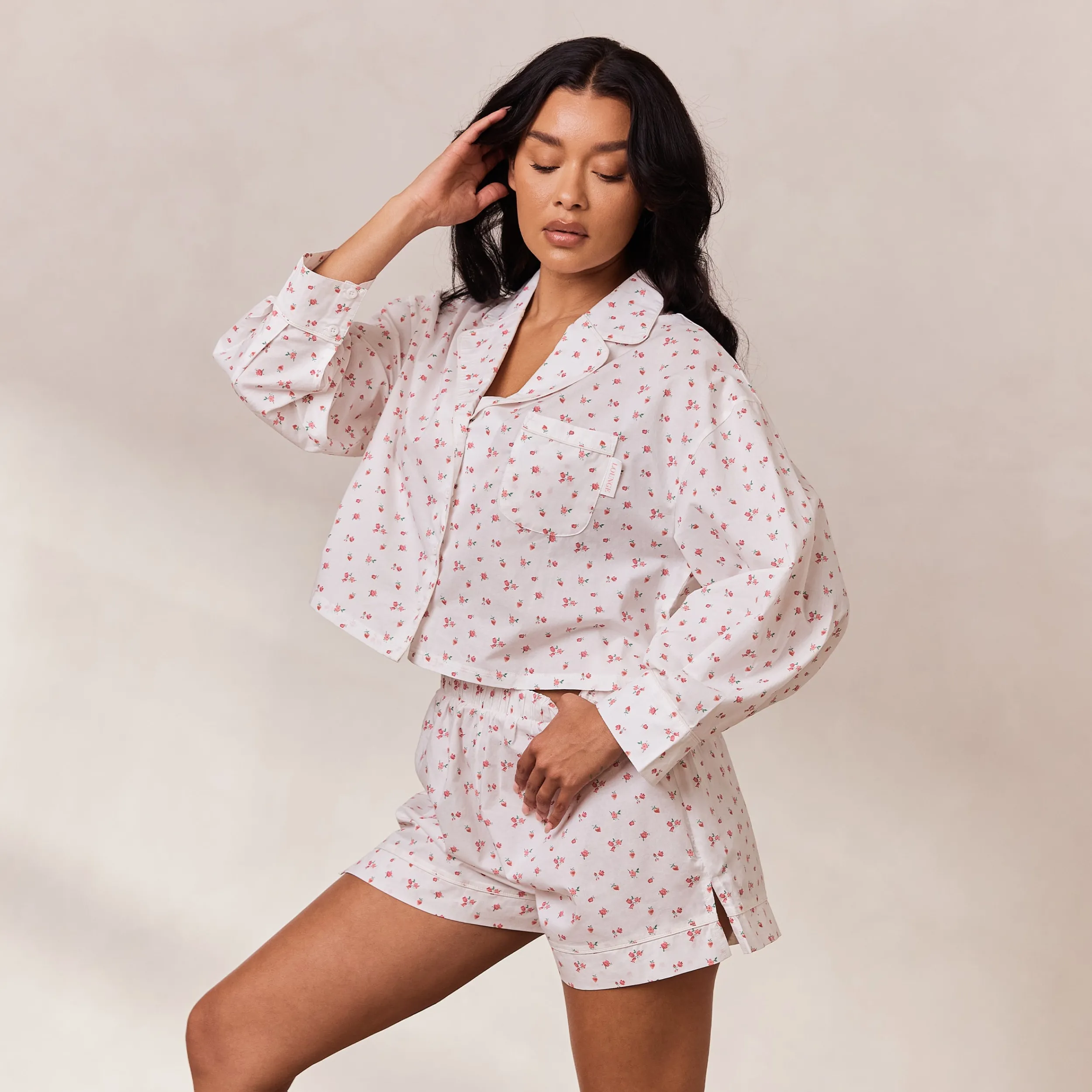 Lounge Underwear Pyjamasbyxor<Floral Pyjamashorts - Vit Print VitPrint