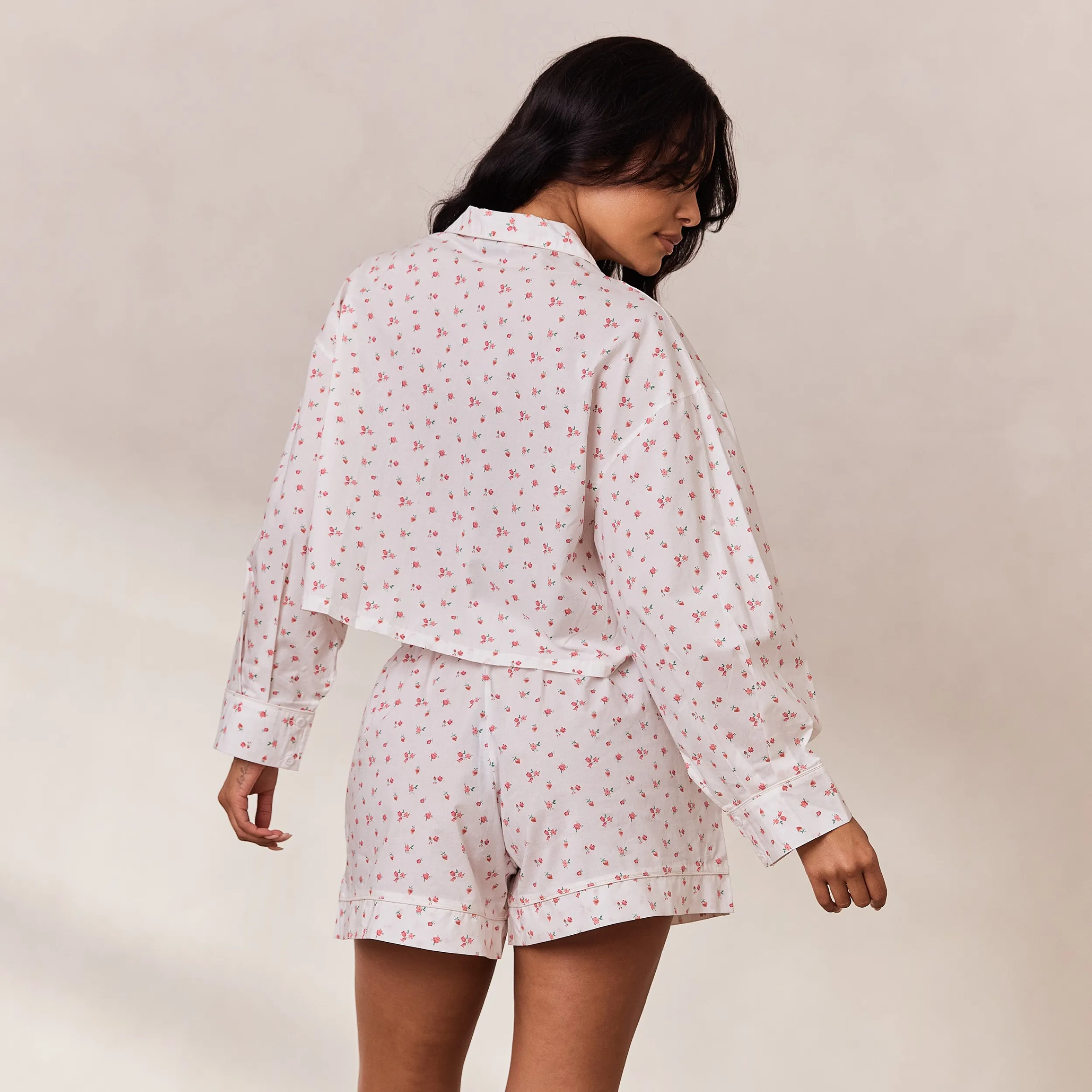 Lounge Underwear Pyjamastoppar<Floral Pyjamaskjorta - Vit Print VitPrint