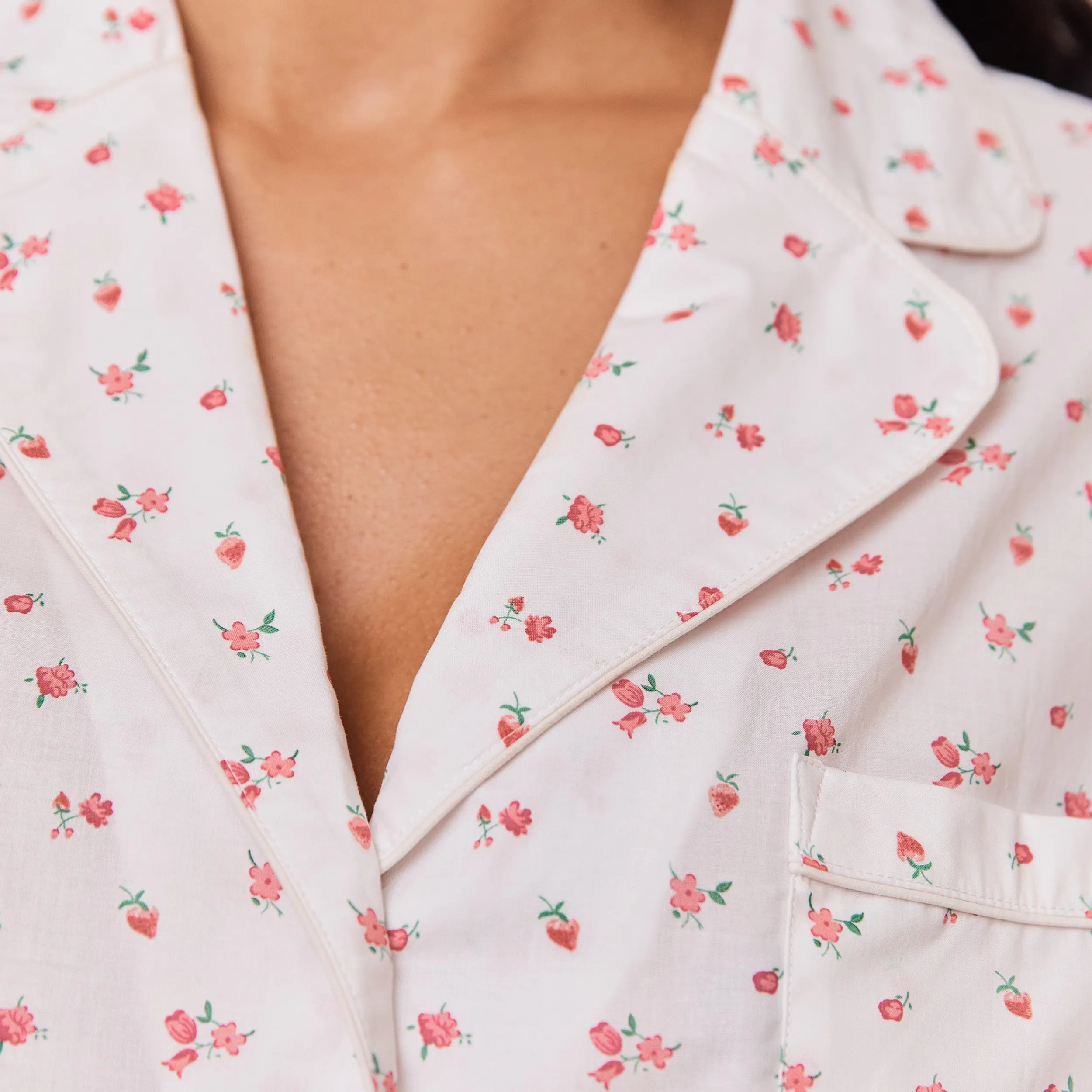 Lounge Underwear Pyjamastoppar<Floral Pyjamaskjorta - Vit Print VitPrint