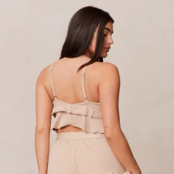 Lounge Underwear Nattkläder<Frill Pyjamatopp - Minkfärg