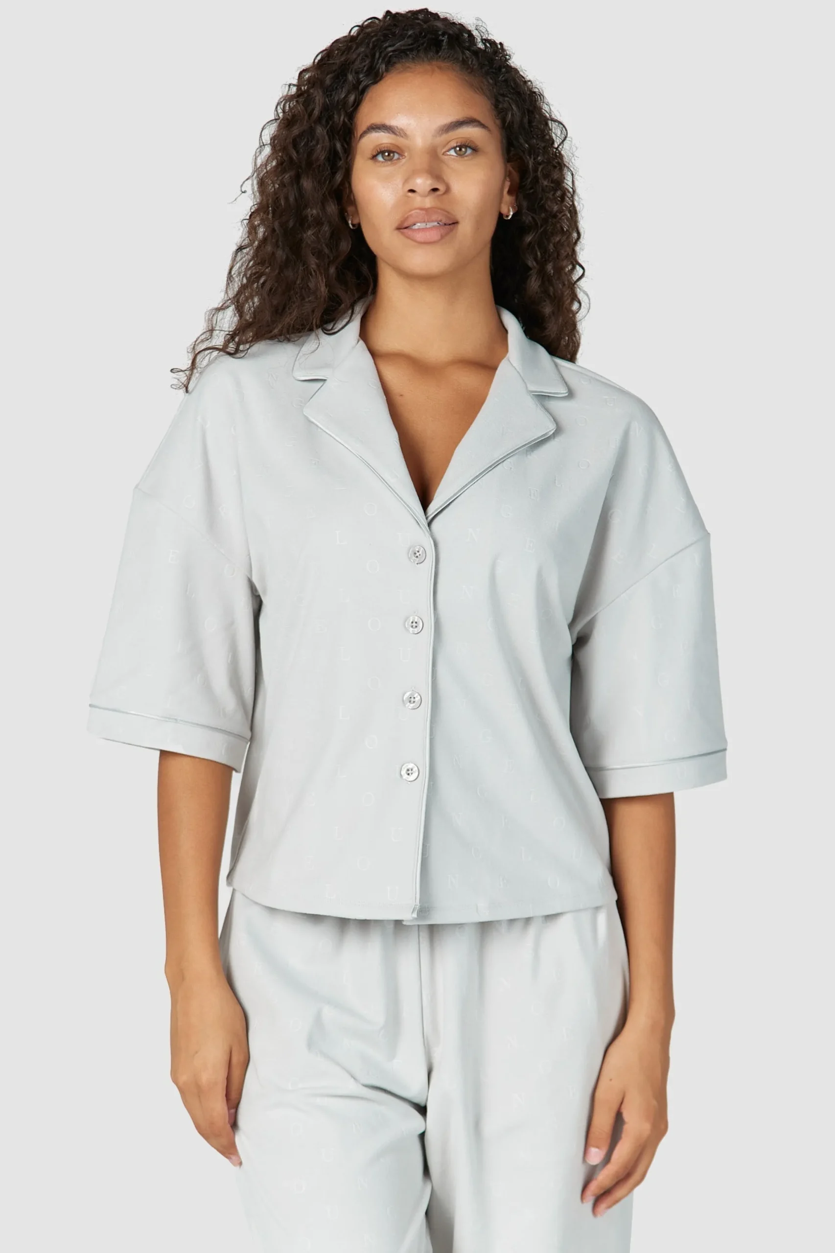 Lounge Underwear Nattkläder<Luxury Embossed Pyjamastopp - Frostfärg