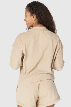 Lounge Underwear Nattkläder<Luxury Embossed Pyjamastopp - Minkfärg