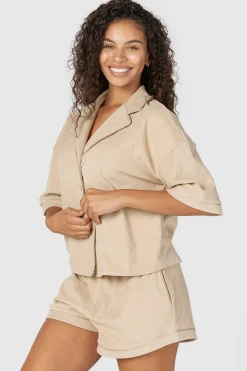 Lounge Underwear Nattkläder<Luxury Embossed Pyjamastopp - Minkfärg