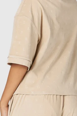 Lounge Underwear Nattkläder<Luxury Embossed Pyjamastopp - Minkfärg