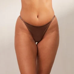 Lounge Underwear Strapless<Luxury Stringtrosor - Kastanjefärgad