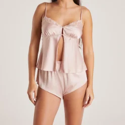 Lounge Underwear Pyjamasbyxor<Mini Pyjamashorts i Satin - Rosa