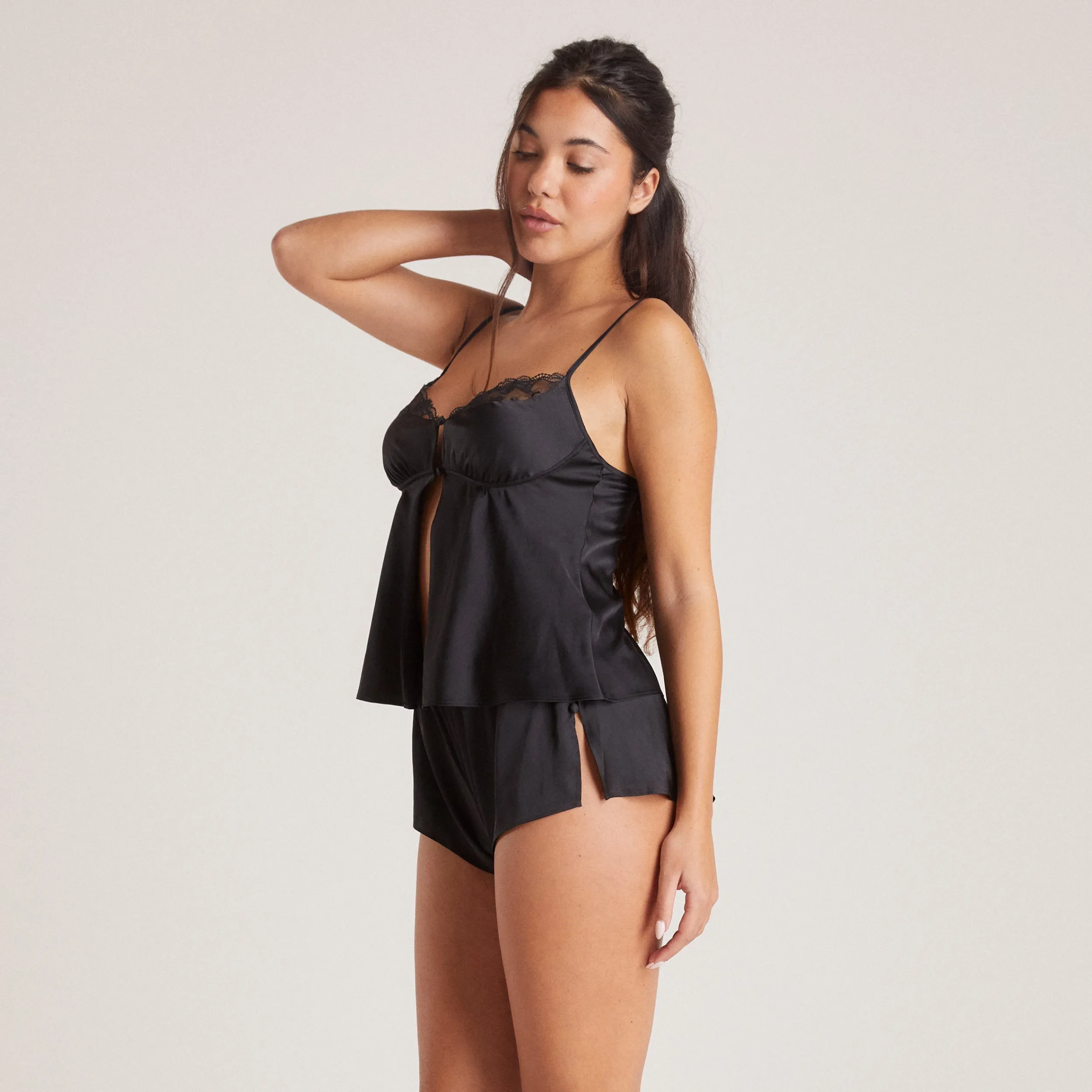 Lounge Underwear Pyjamasbyxor | Pyjamasset<Mini Pyjamashorts i Satin - Svart