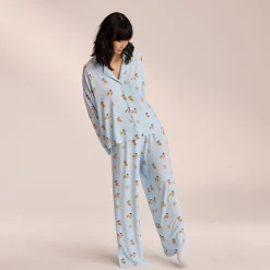 Lounge Underwear Pyjamasbyxor | Pyjamasset<Modal Pyjamabyxor - Blue Croissant BlåCroissanttryck