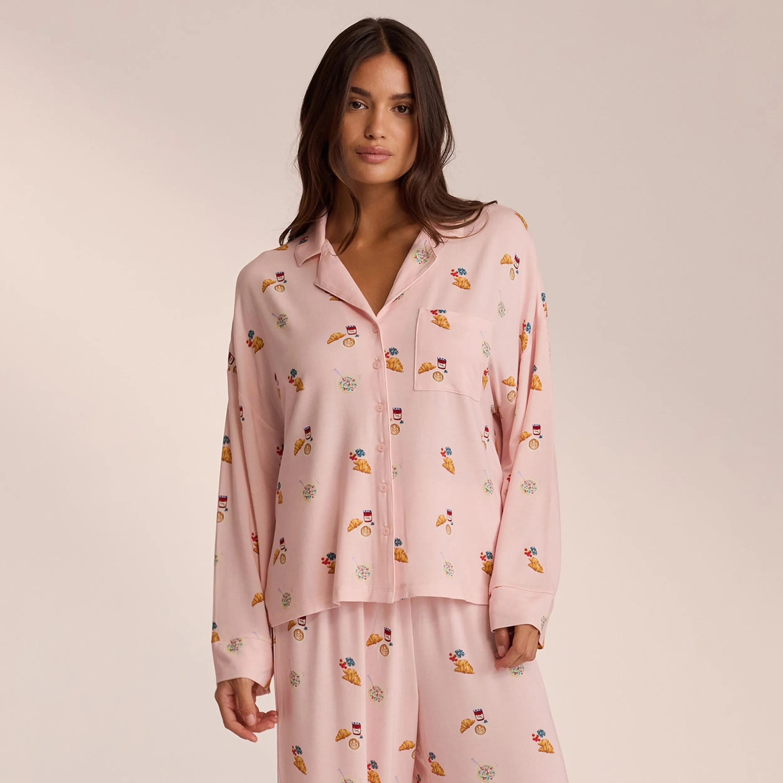 Lounge Underwear Pyjamastoppar<Modal Pyjamaskjorta - Rosa