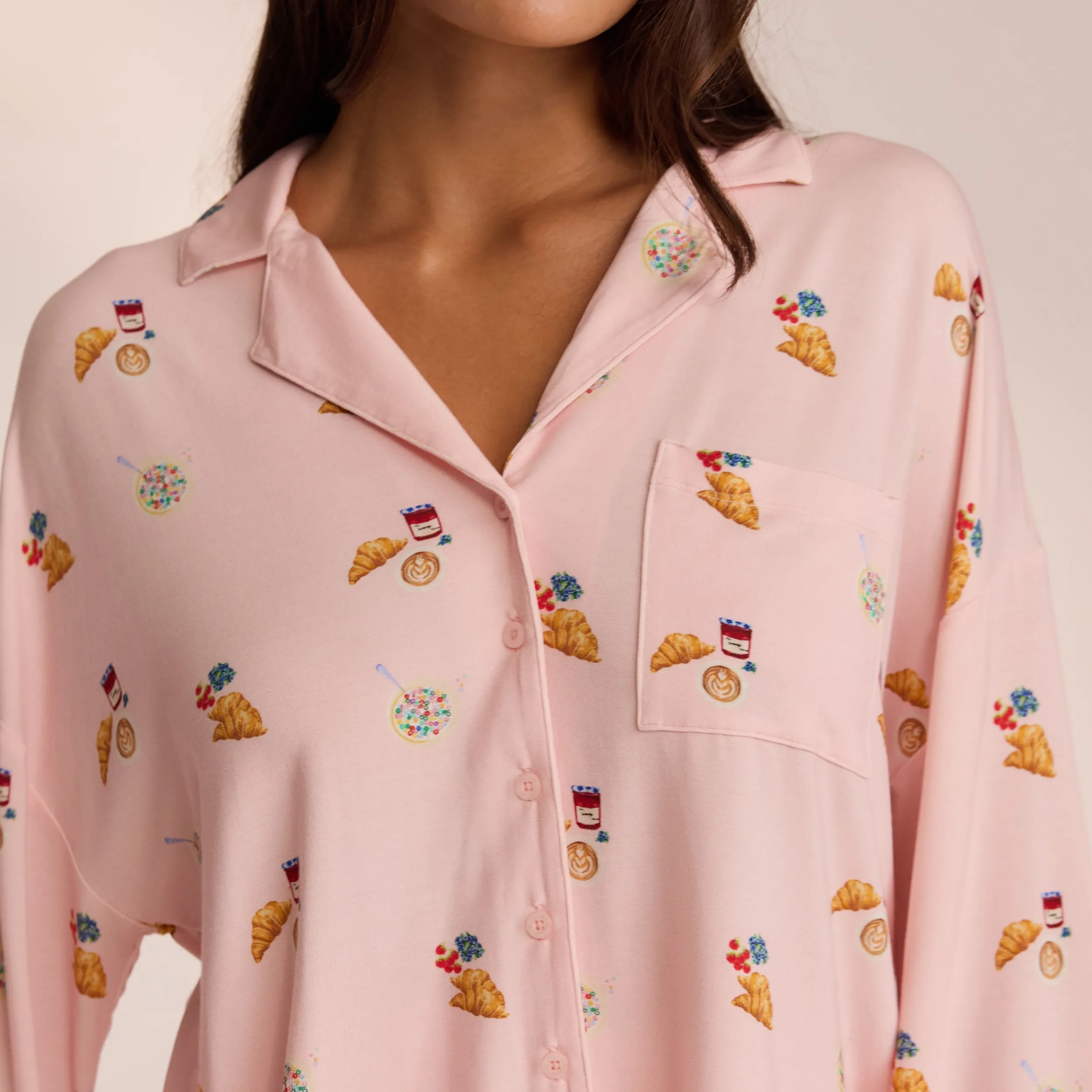 Lounge Underwear Pyjamastoppar<Modal Pyjamaskjorta - Rosa