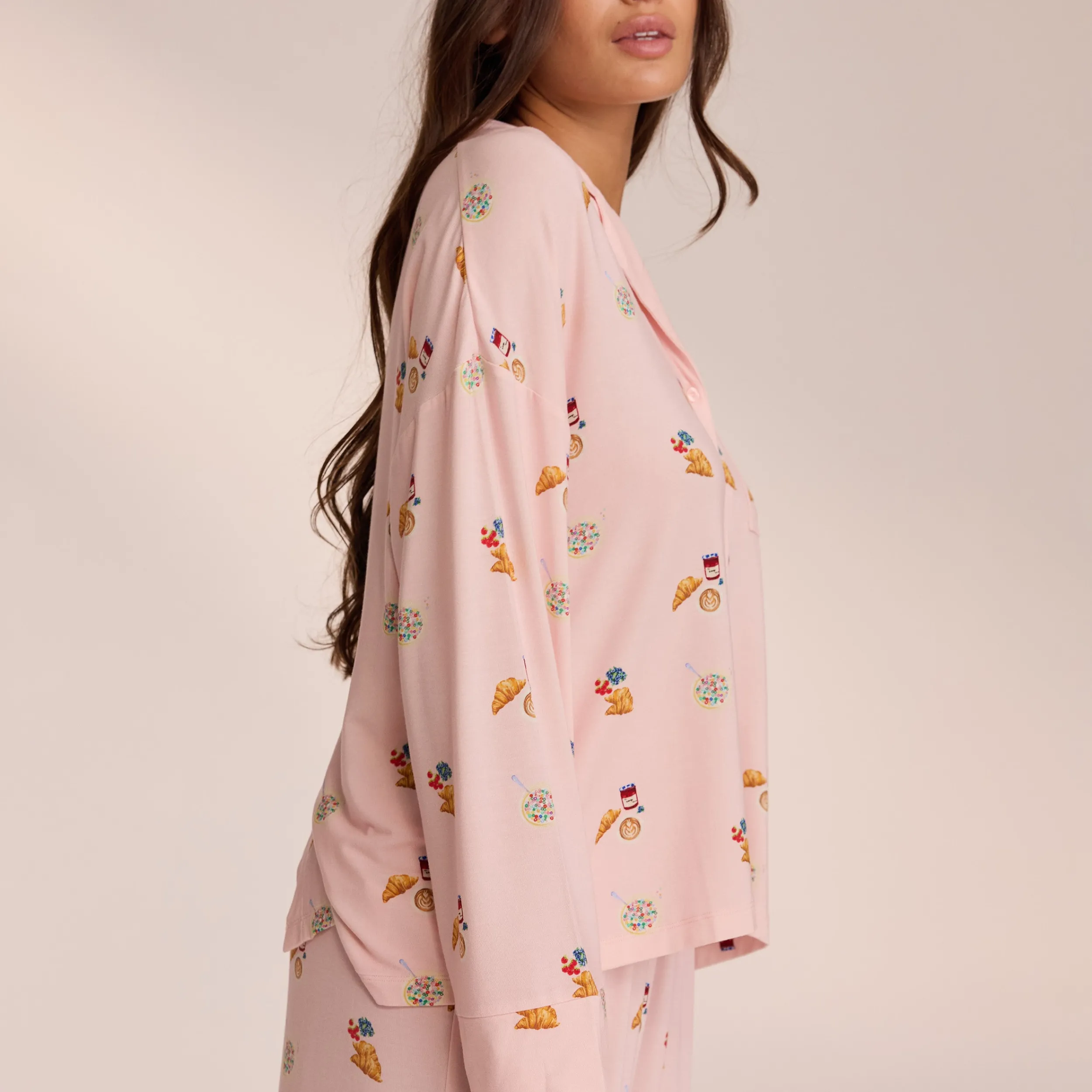 Lounge Underwear Pyjamastoppar<Modal Pyjamaskjorta - Rosa