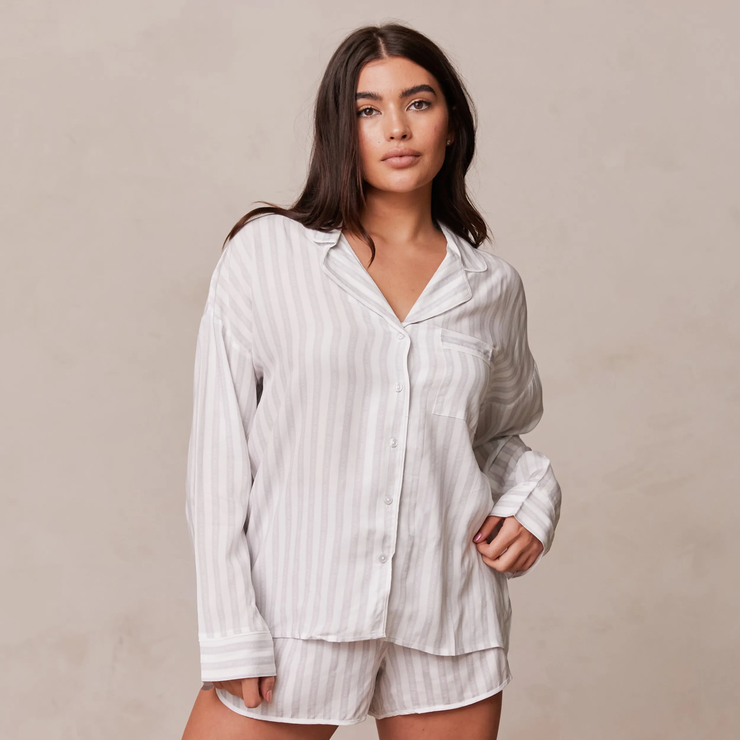 Lounge Underwear Nattkläder<Pinstripe Pyjama Topp - Frostfärg