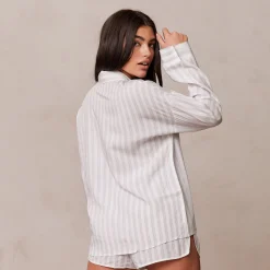 Lounge Underwear Nattkläder<Pinstripe Pyjama Topp - Frostfärg