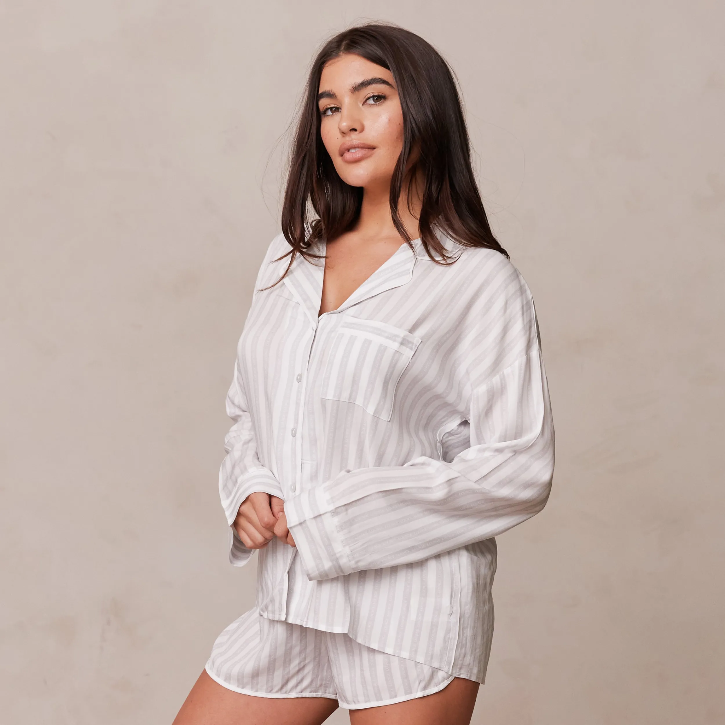 Lounge Underwear Nattkläder<Pinstripe Pyjama Topp - Frostfärg