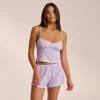 Lounge Underwear Pyjamastoppar | Pyjamasset<Pointelle Cami Pyjamatopp - Blommig Lila BlommigLila