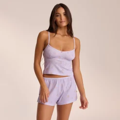 Lounge Underwear Pyjamastoppar | Pyjamasset<Pointelle Cami Pyjamatopp - Blommig Lila BlommigLila