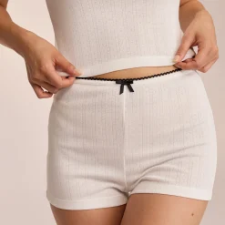 Lounge Underwear Pyjamasbyxor<Pointelle Pyjamashorts - Vit