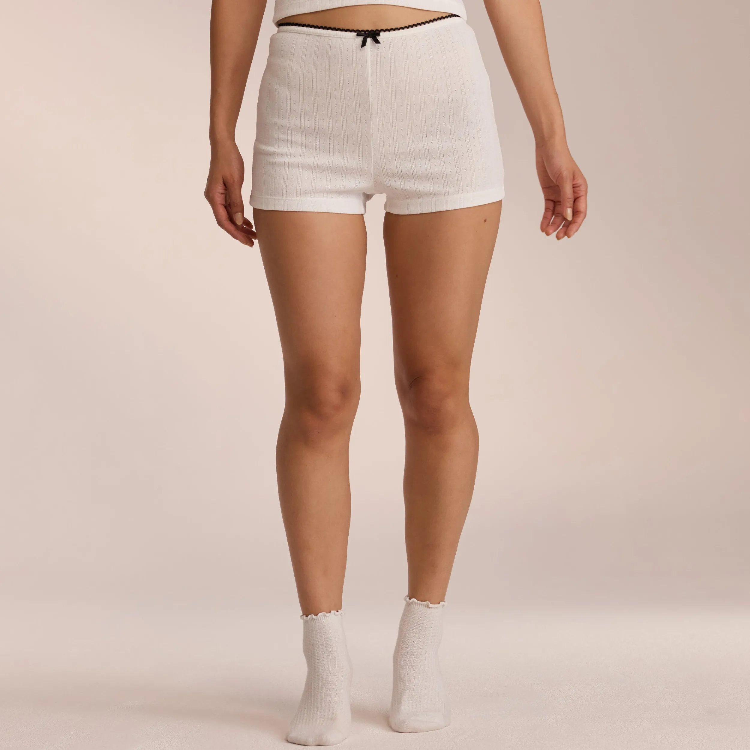 Lounge Underwear Pyjamasbyxor<Pointelle Pyjamashorts - Vit