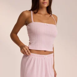 Lounge Underwear Pyjamastoppar | Pyjamasset<Pointelle Strappy Pyjamatopp - Rosa