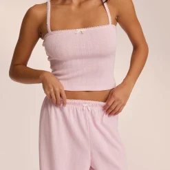 Lounge Underwear Pyjamastoppar | Pyjamasset<Pointelle Strappy Pyjamatopp - Rosa