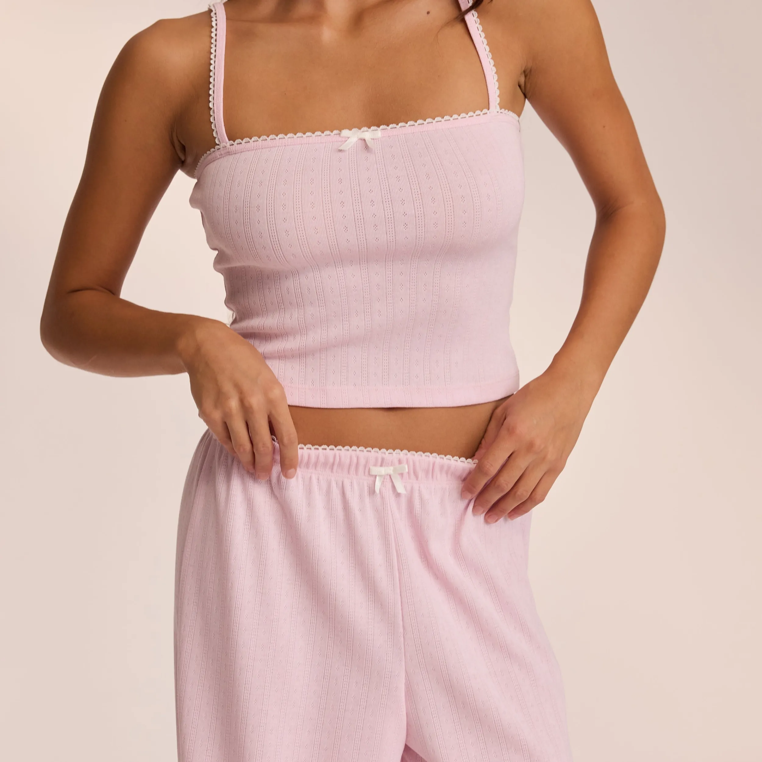 Lounge Underwear Pyjamastoppar | Pyjamasset<Pointelle Strappy Pyjamatopp - Rosa
