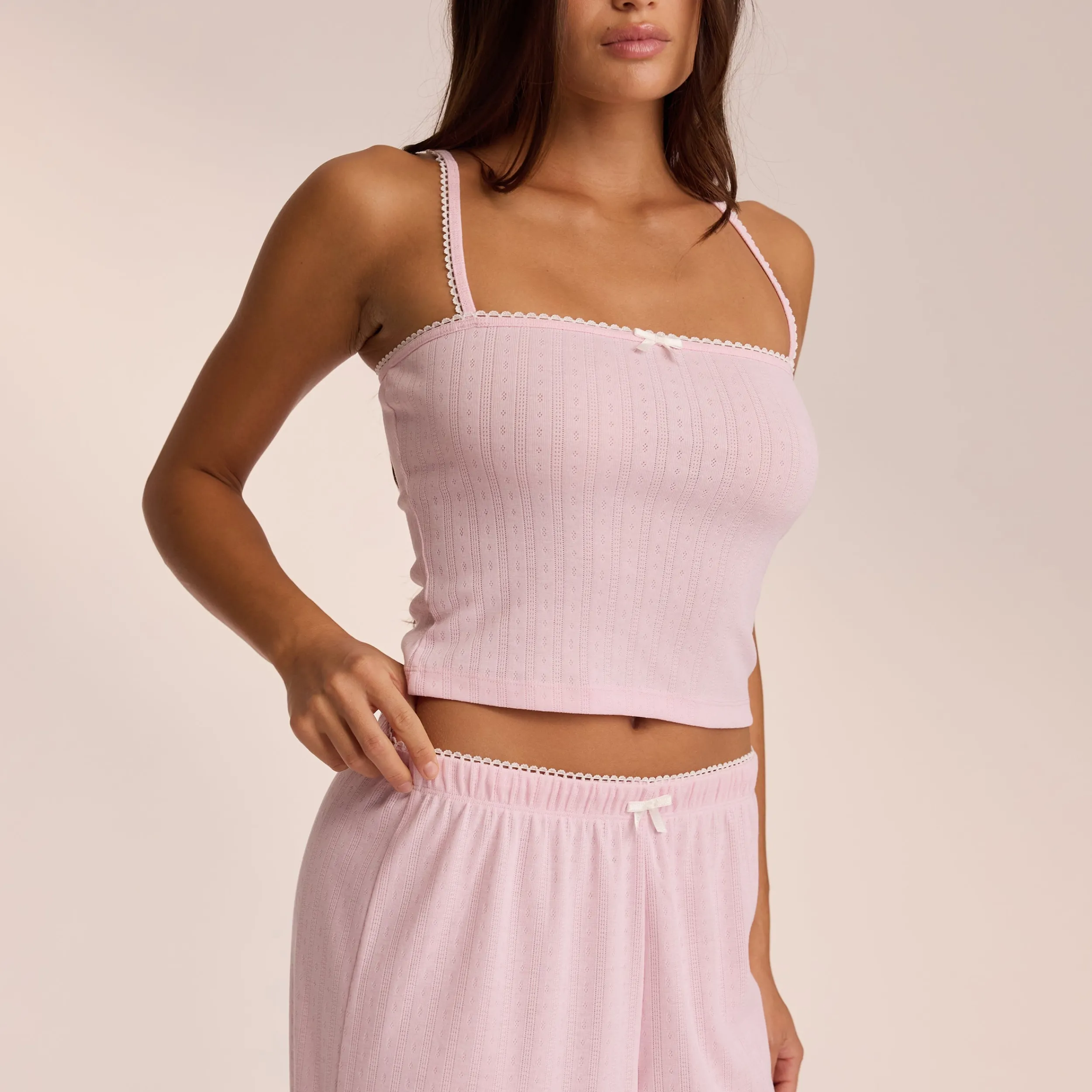 Lounge Underwear Pyjamastoppar | Pyjamasset<Pointelle Strappy Pyjamatopp - Rosa