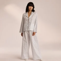 Lounge Underwear Pyjamasbyxor<Pyjamabyxor i Bomull - Blue Blå