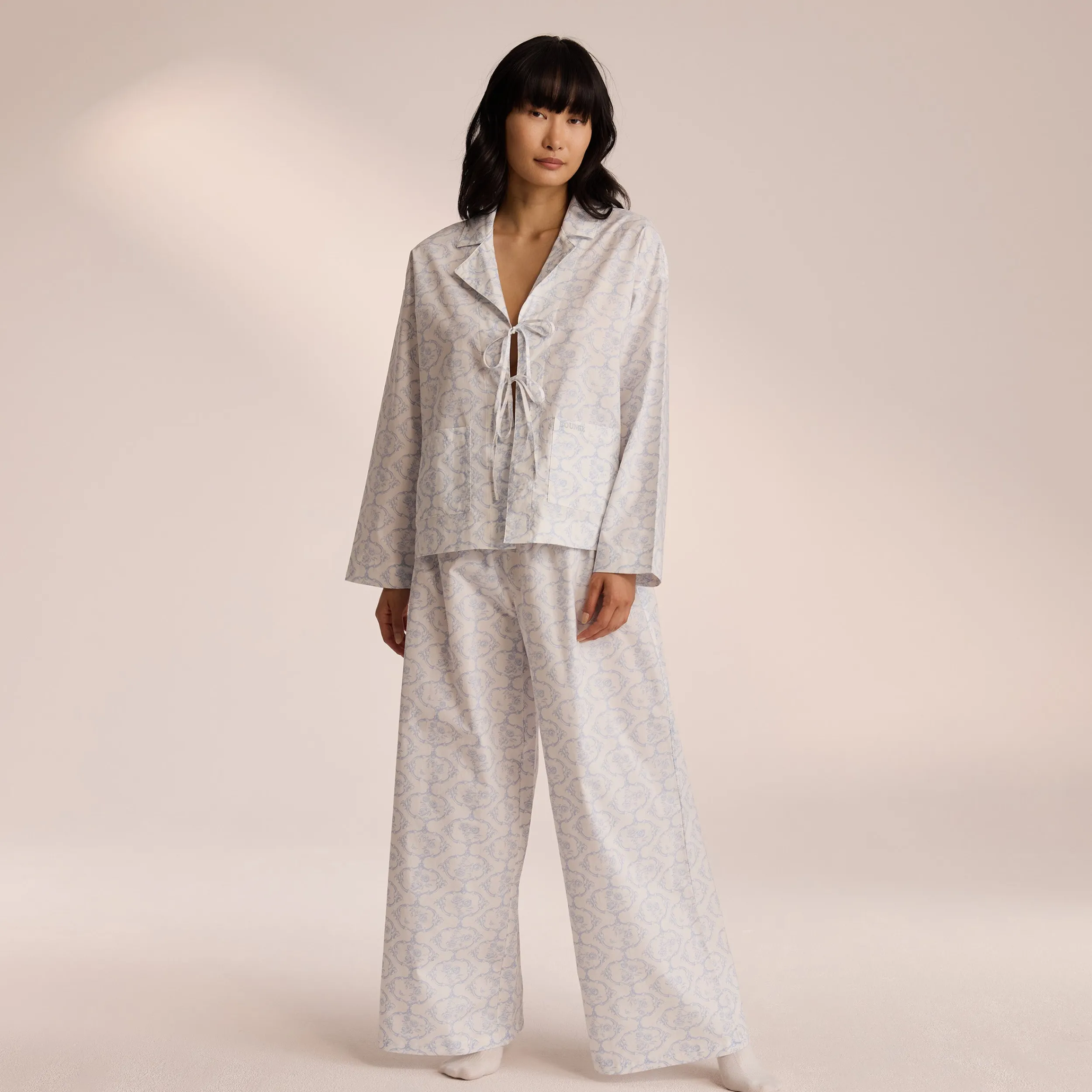 Lounge Underwear Pyjamasbyxor<Pyjamabyxor i Bomull - Blue Blå
