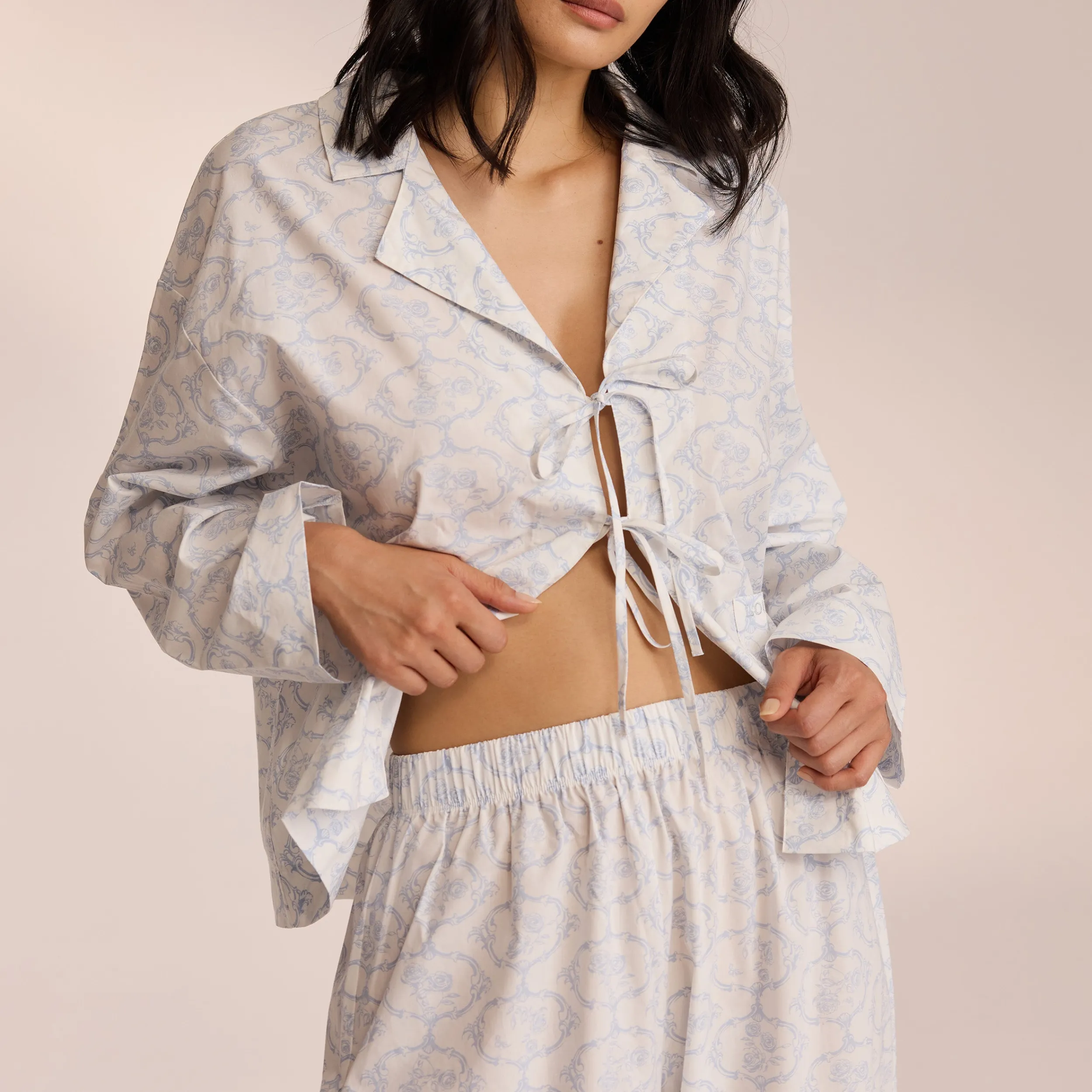 Lounge Underwear Pyjamasbyxor<Pyjamabyxor i Bomull - Blue Blå