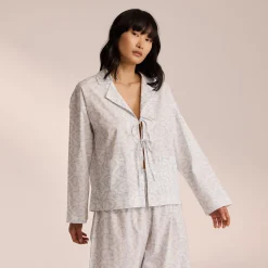 Lounge Underwear Pyjamastoppar<Pyjamasskjorta i Bomull - Blue Blå