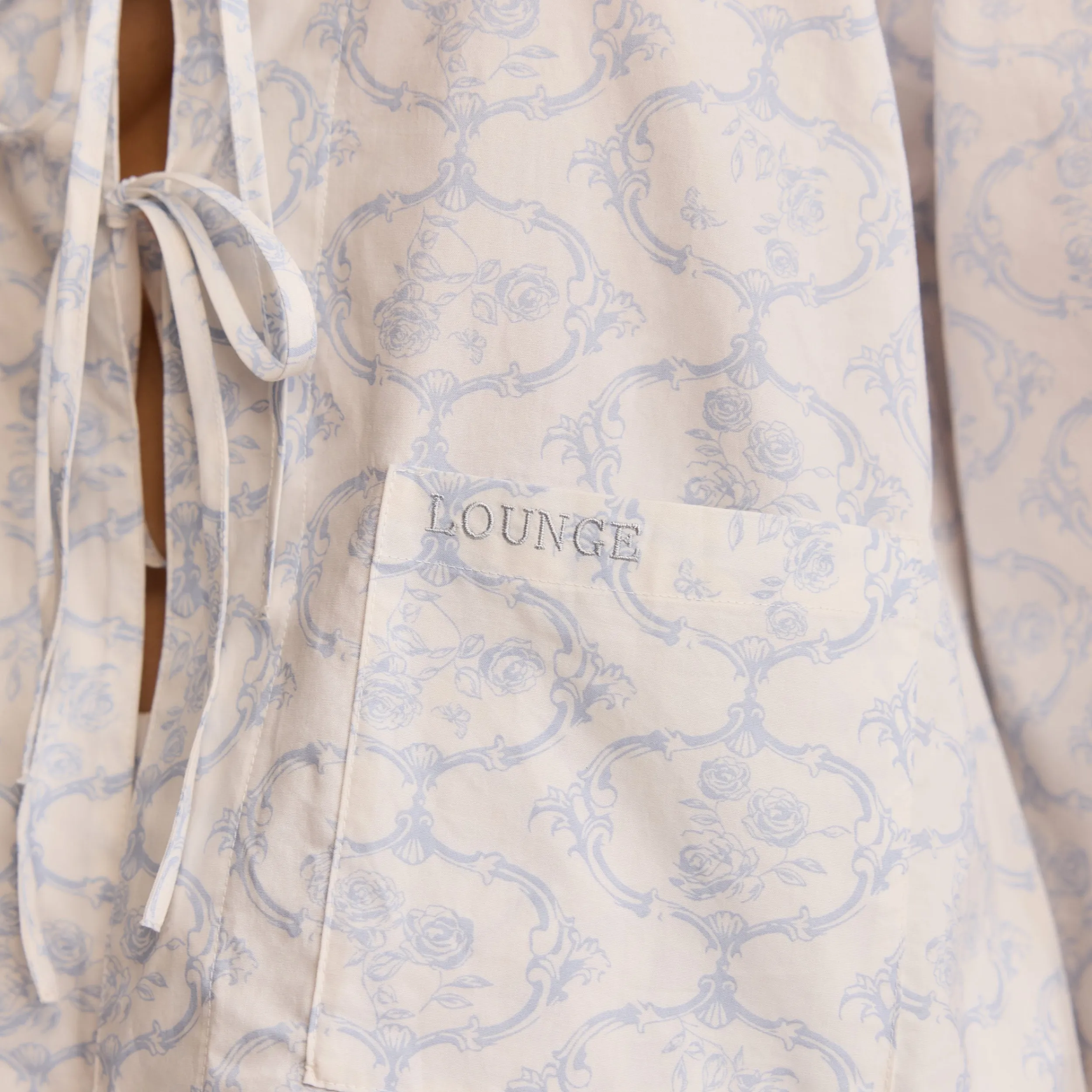 Lounge Underwear Pyjamastoppar<Pyjamasskjorta i Bomull - Blue Blå
