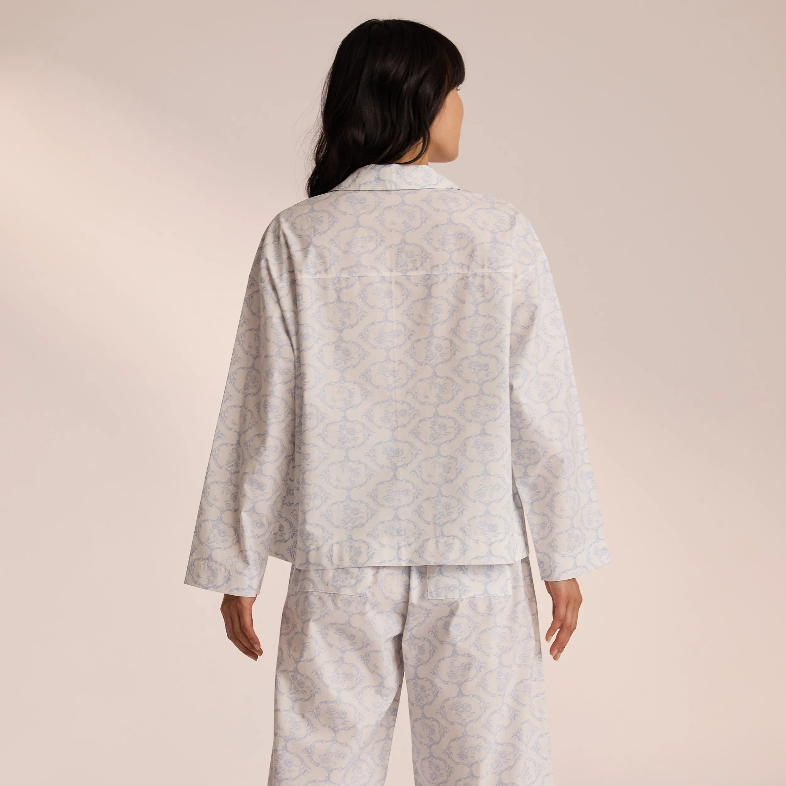 Lounge Underwear Pyjamastoppar<Pyjamasskjorta i Bomull - Blue Blå