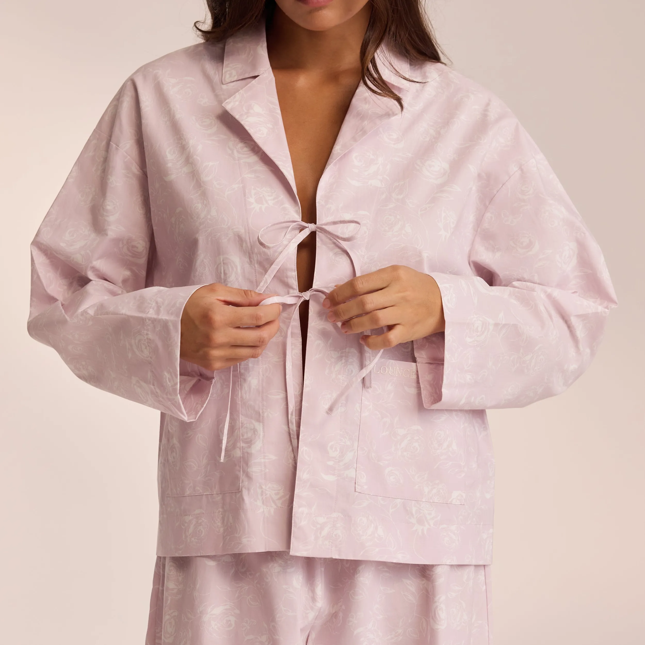 Lounge Underwear Pyjamasset | Pyjamastoppar<Pyjamasskjorta i Bomull - c Lila
