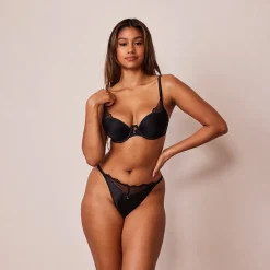 Lounge Underwear Behåar<Quilted Lace Balcony BH - Svart