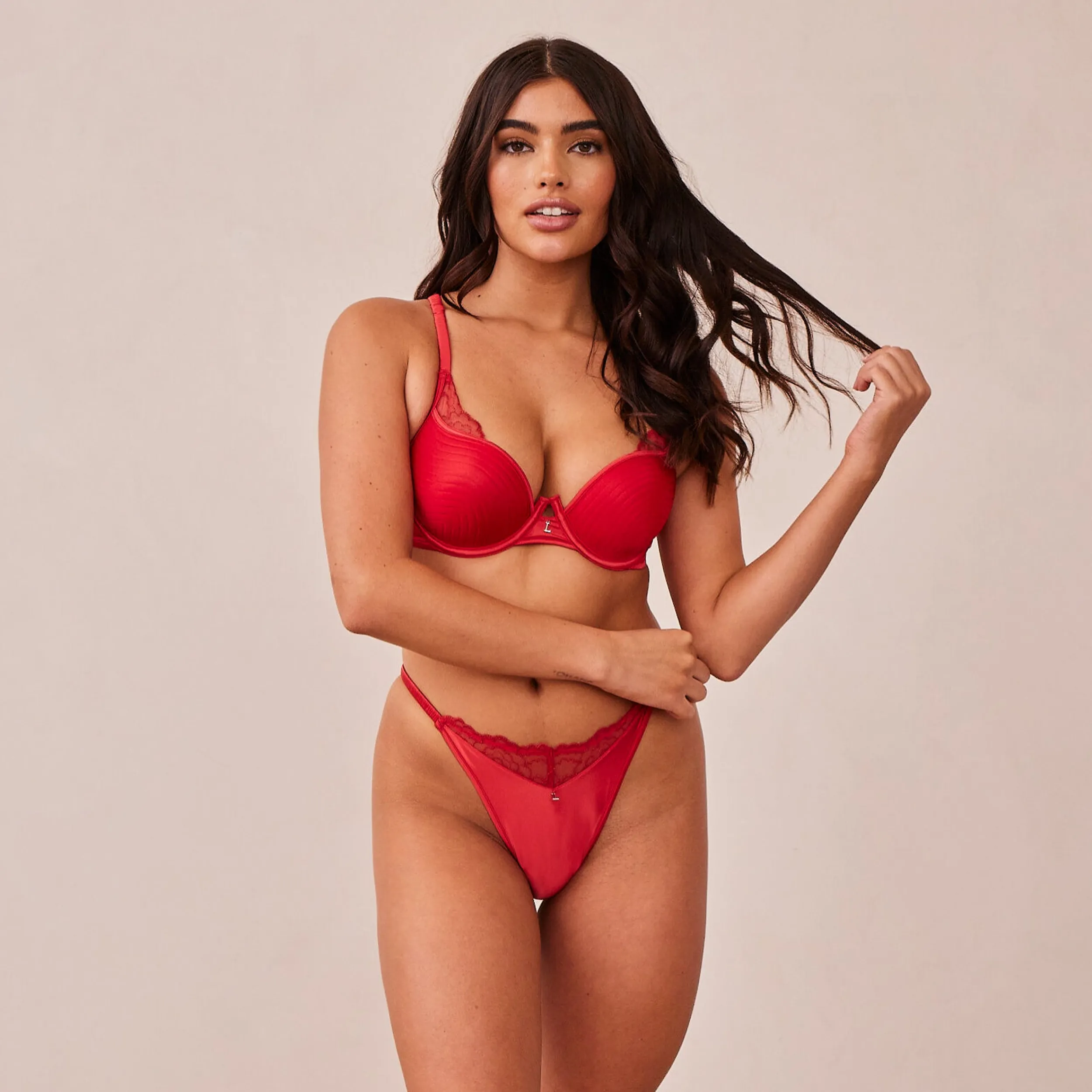 Lounge Underwear Behåar<Quilted Lace Balcony BH - Rödbrun