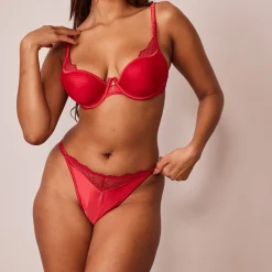 Lounge Underwear Behåar<Quilted Lace Balcony BH - Rödbrun