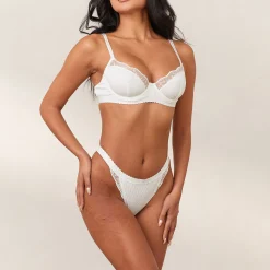 Lounge Underwear Med Bygel | Balcony<Ribbed Balcony BH - Vit