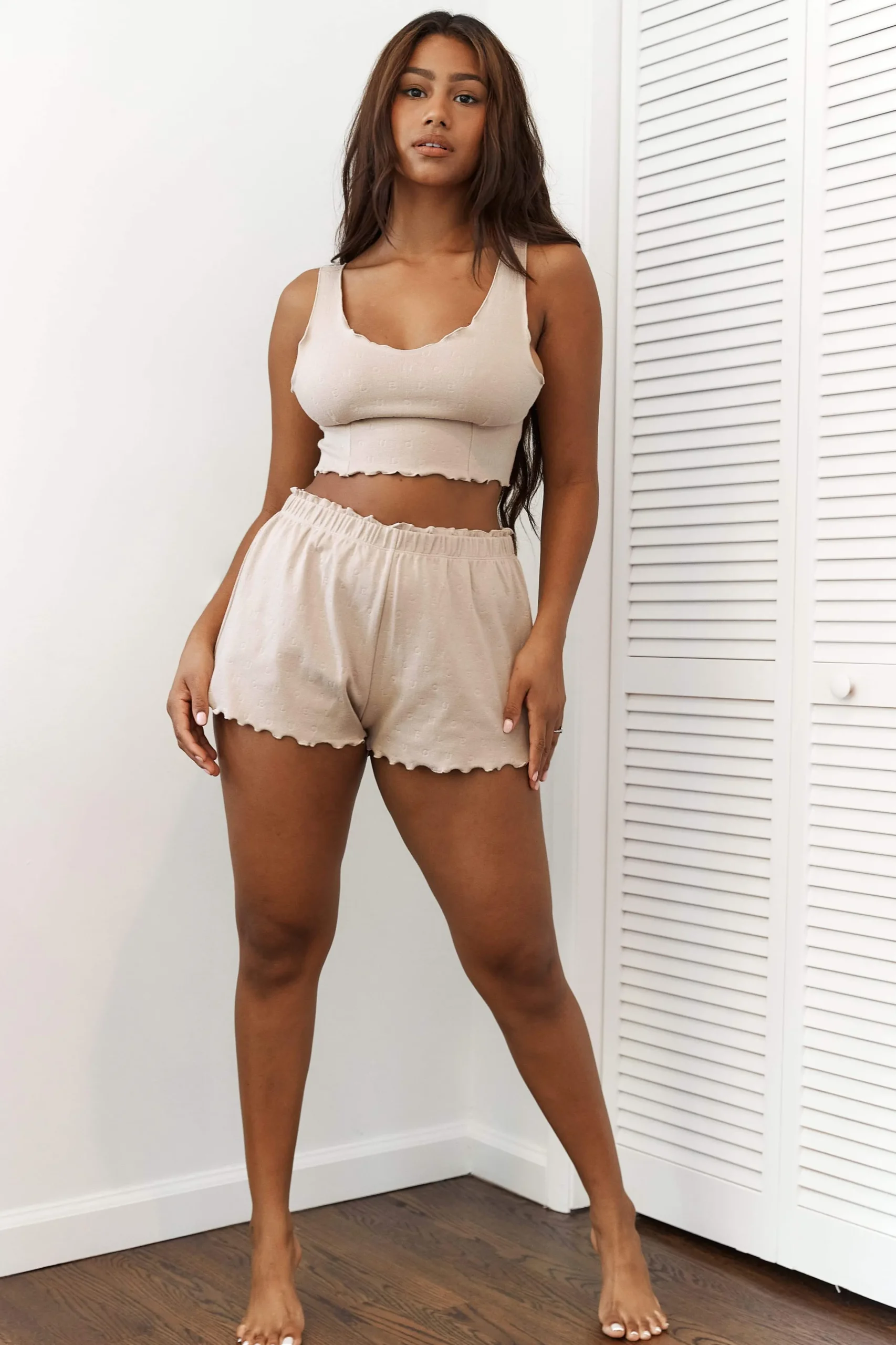 Lounge Underwear Nattkläder<Ruffle Pyjamas Short - Minkfärg