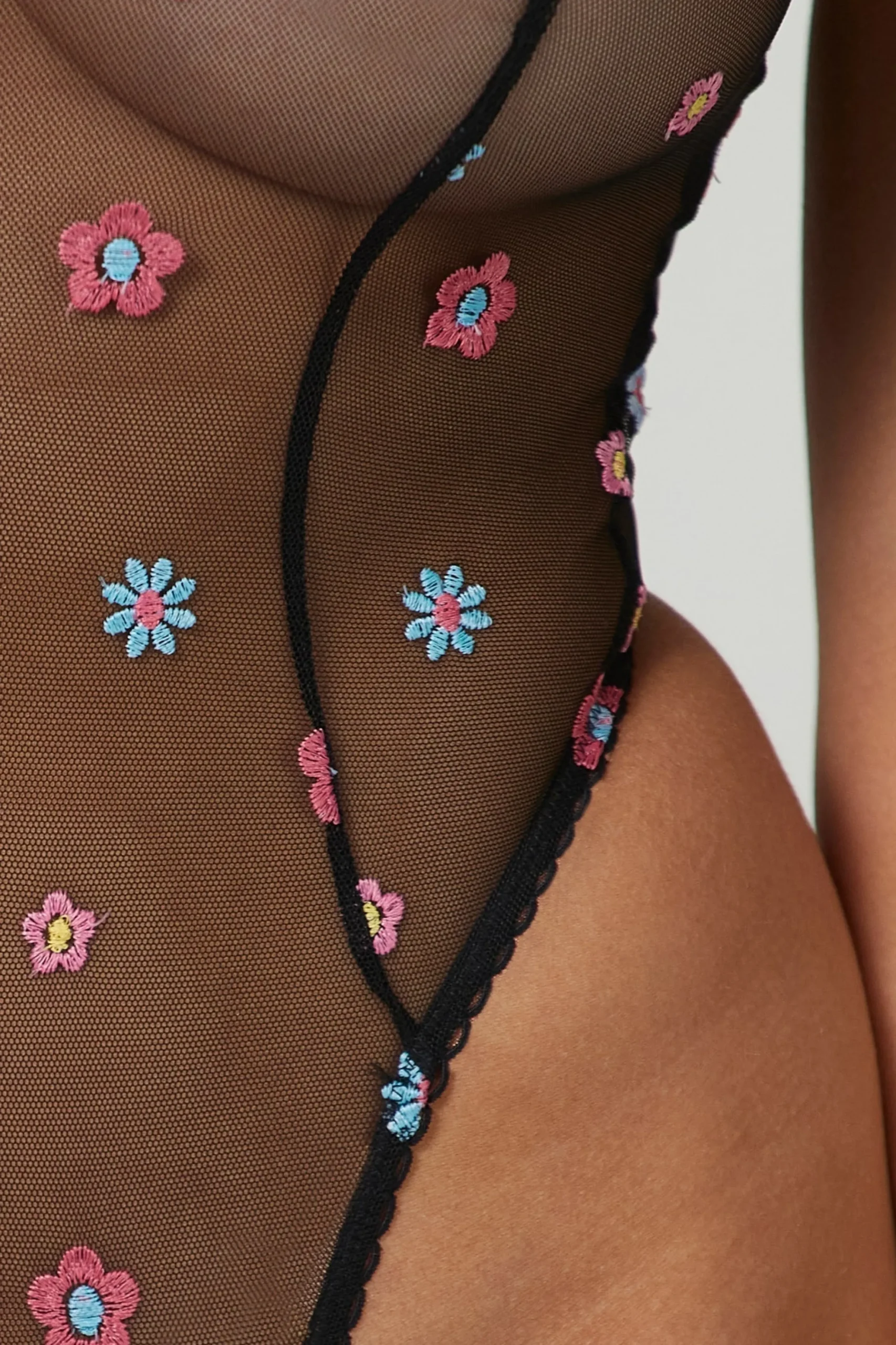 Lounge Underwear Bodysuits<Sheer Floral Bodysuit - Svart